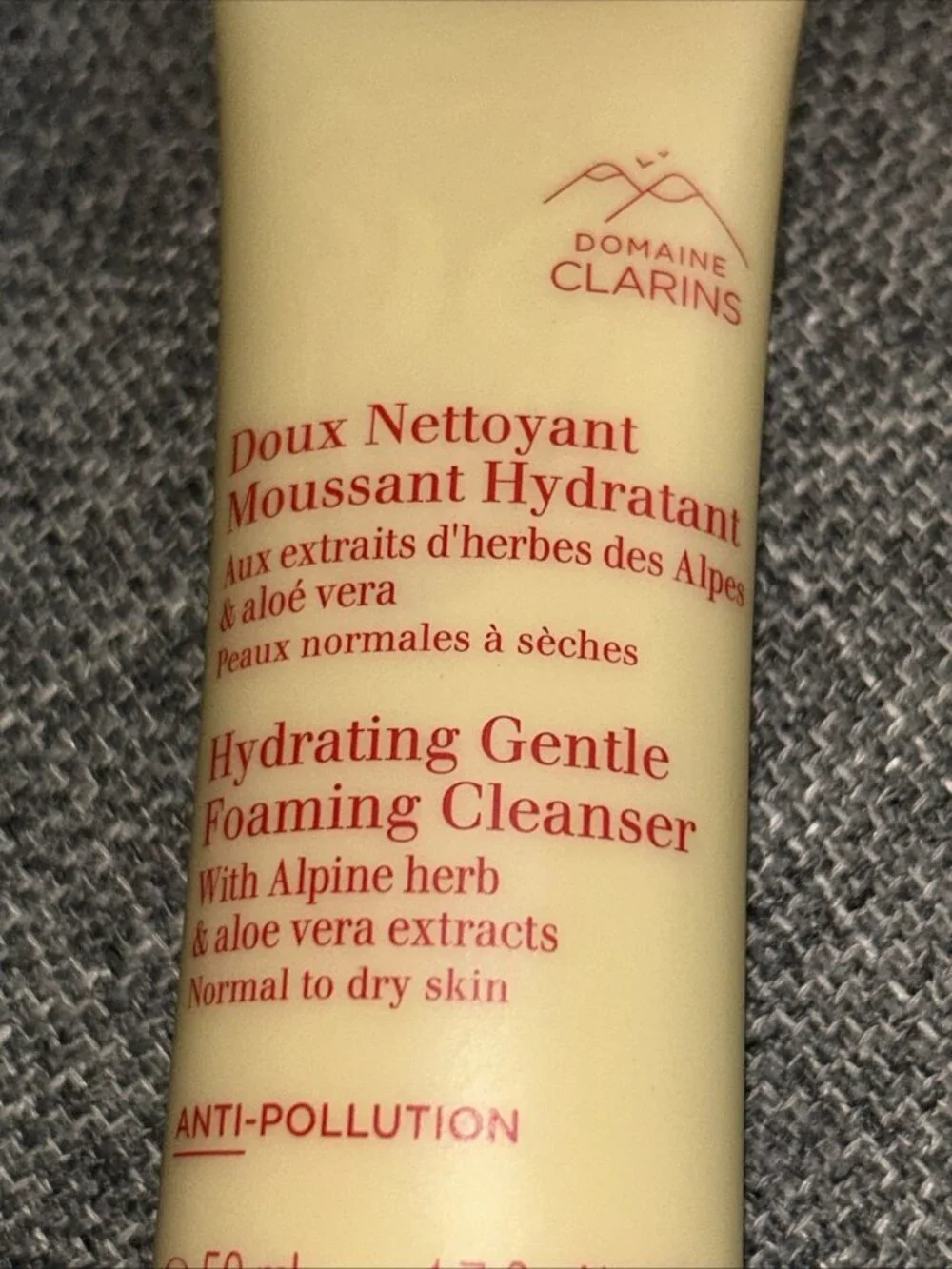 Clarins Paris Hydrating Gentle Foaming Cleanser 1.7 Oz New With Alpine Herb &